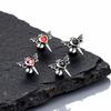 Gothic Wings Stud Earrings for Men Women,Vintage Stainless Steel Heart Zircon Sword Stud Earrings,Punk Piercing Jewelry Gift