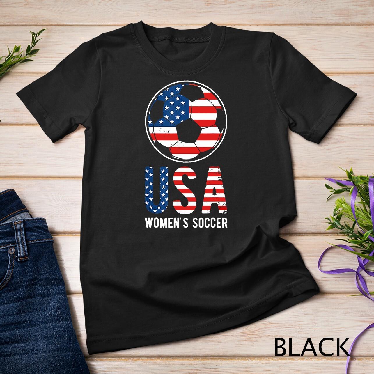 Support Women s Soccer USA National Flag Patriotic Proud Unisex T-Shirt Mens Womens Tees Top S