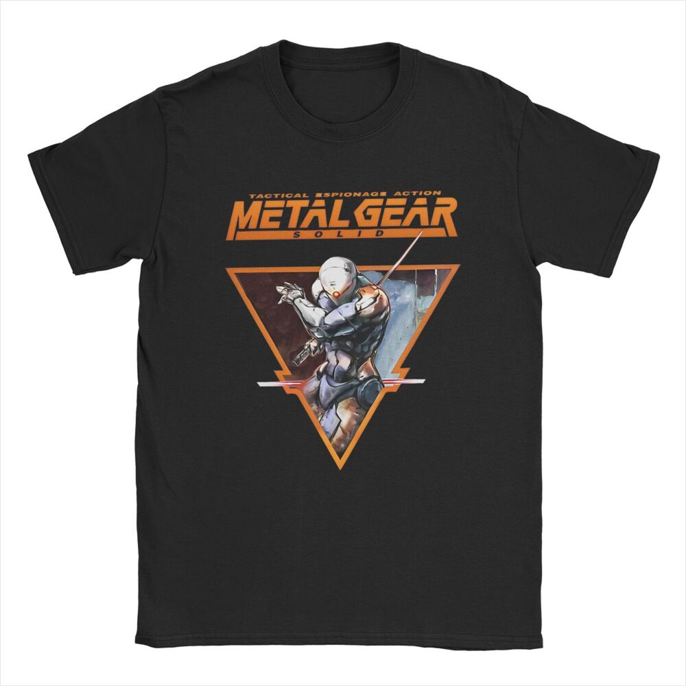 Novelty Game Metal Gear Solid Option C T-Shirt for Men Round Collar Cotton T Shirts MGS Gothic Phantom Hipster Short Sleeve Tees