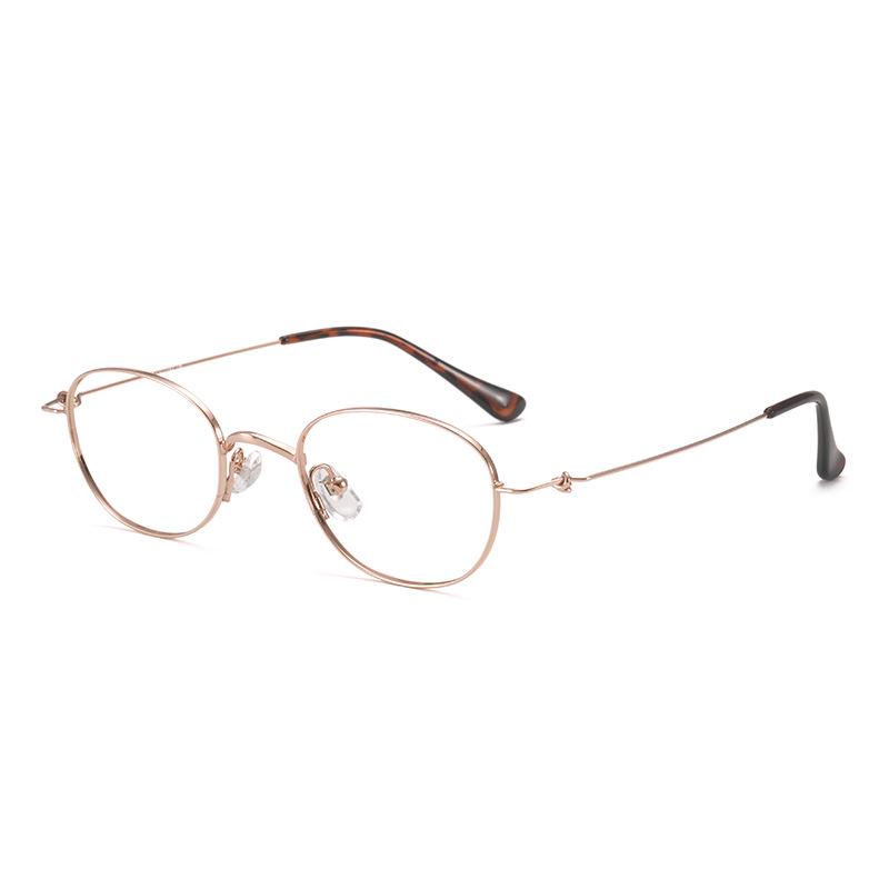 Louis Oval Pure Titanium Glasses - Small Frame, Screwless 47 Mm, High-End Nerd Style, Cold Aesthetic