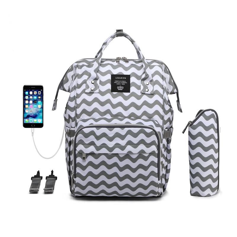 LEQUEEN Multifunctional Large Capacity Mummy Backpack with USB Charging for Moms and Babies