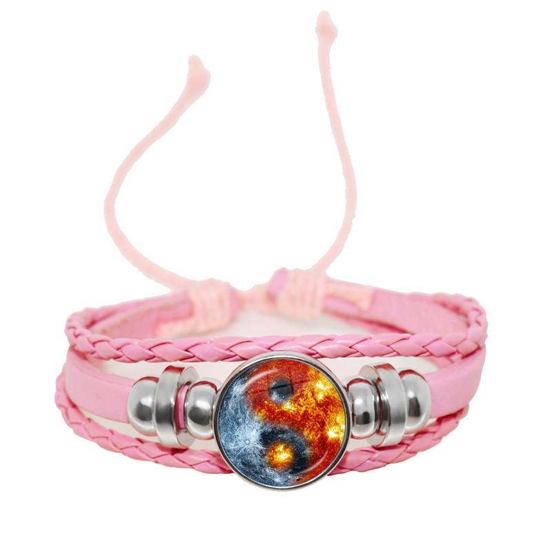 One piece Yin Yang Tai Chi rope bracelet black and white braided leather bracelet bracelet women's gift