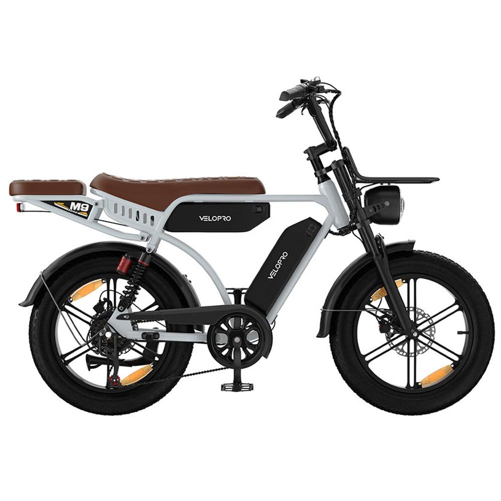 Velopro M9 Electric Bicycle 250W Motor 20" Fat Tire Fully Suspended Adult Electric Bicycle 48V 35Ah Hydraulic Brakes 7 Speed With Alarm