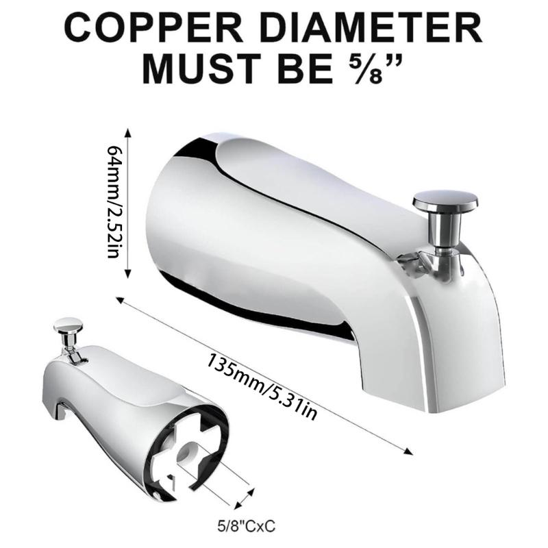 Convenient Pulls Down Bathtub Spouts Bathtub Diverter Temperature Control Tub Fixture Easy Water Flows Adjustment Alloy