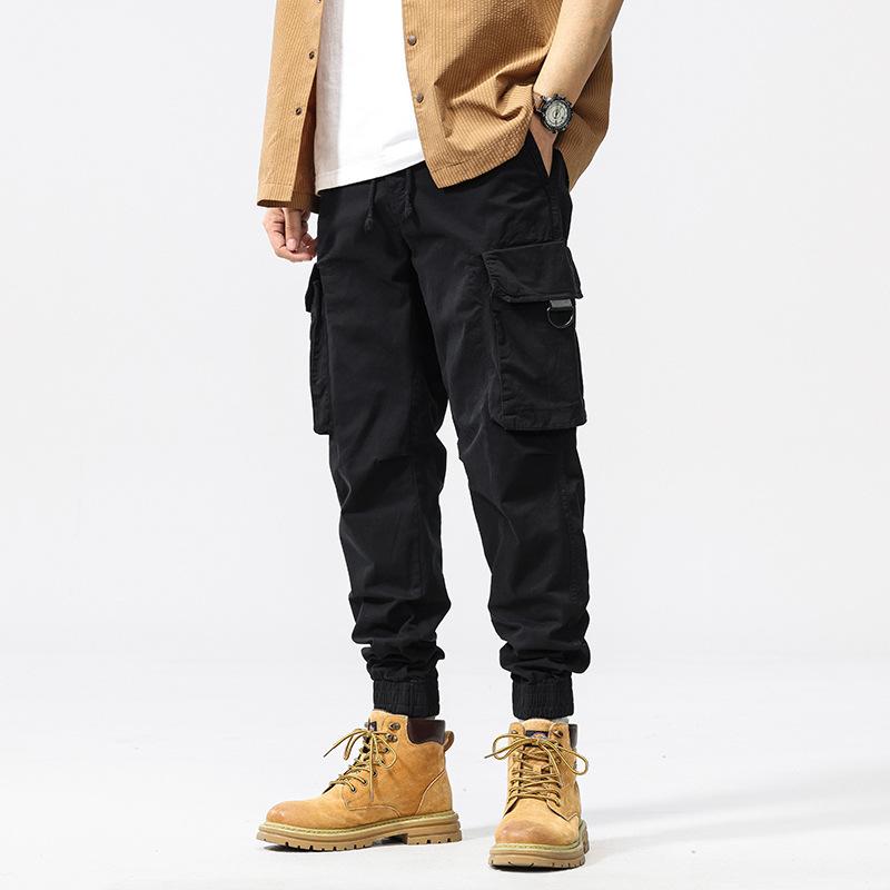 Spodnie robocze męskie na wiosnę i jesień, luźne wiązanie, amerykańskie, męskie, casualowe, elastyczne