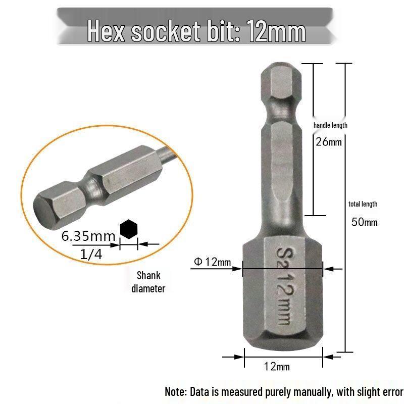 Sechskant Starke Magnetische S2 Schraubendreherbit für Handbohrmaschinen und Elektrische oder Pneumatische Schraubendreher