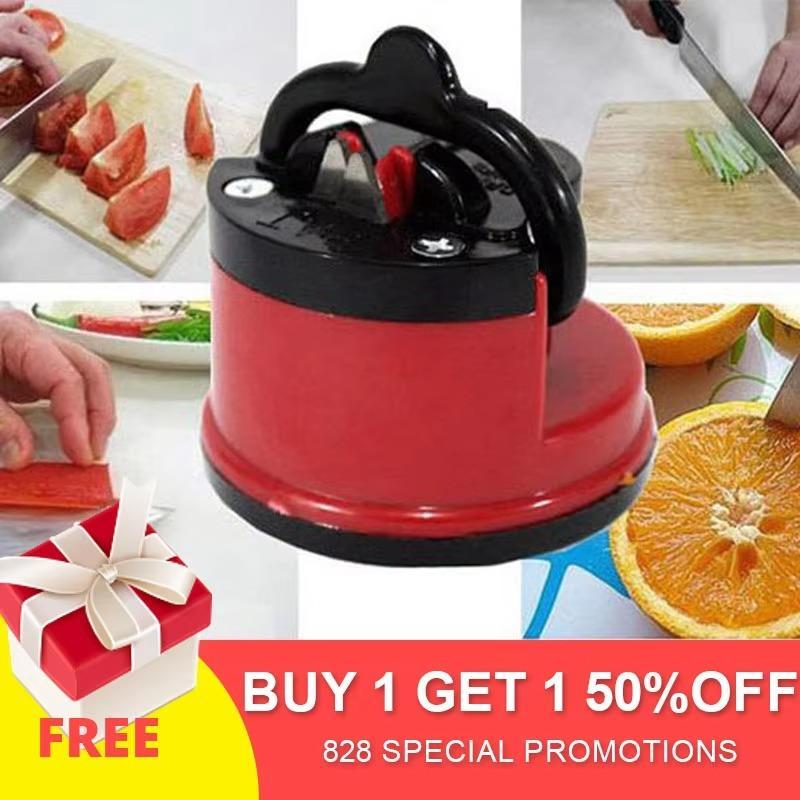 Portable Red Suction Cup Sharpener Tool Suitable Home Kitchen Friut Cut-knife Tool Outdoor Household Sharpener Accessories