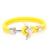 Stile Marino 10 Colori Bracciale con Ancora per Uomo Cavo di Grado A da 4 mm Braccialetto Nautico Braccialetto per Surf Accessori da Spiaggia Pulseria