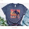 Sun Sand Salt Beach T Shirt Retro Trendy for Unisex Summer Vacation Unisexs Oversized Vintage Stretched Slightly Soft
