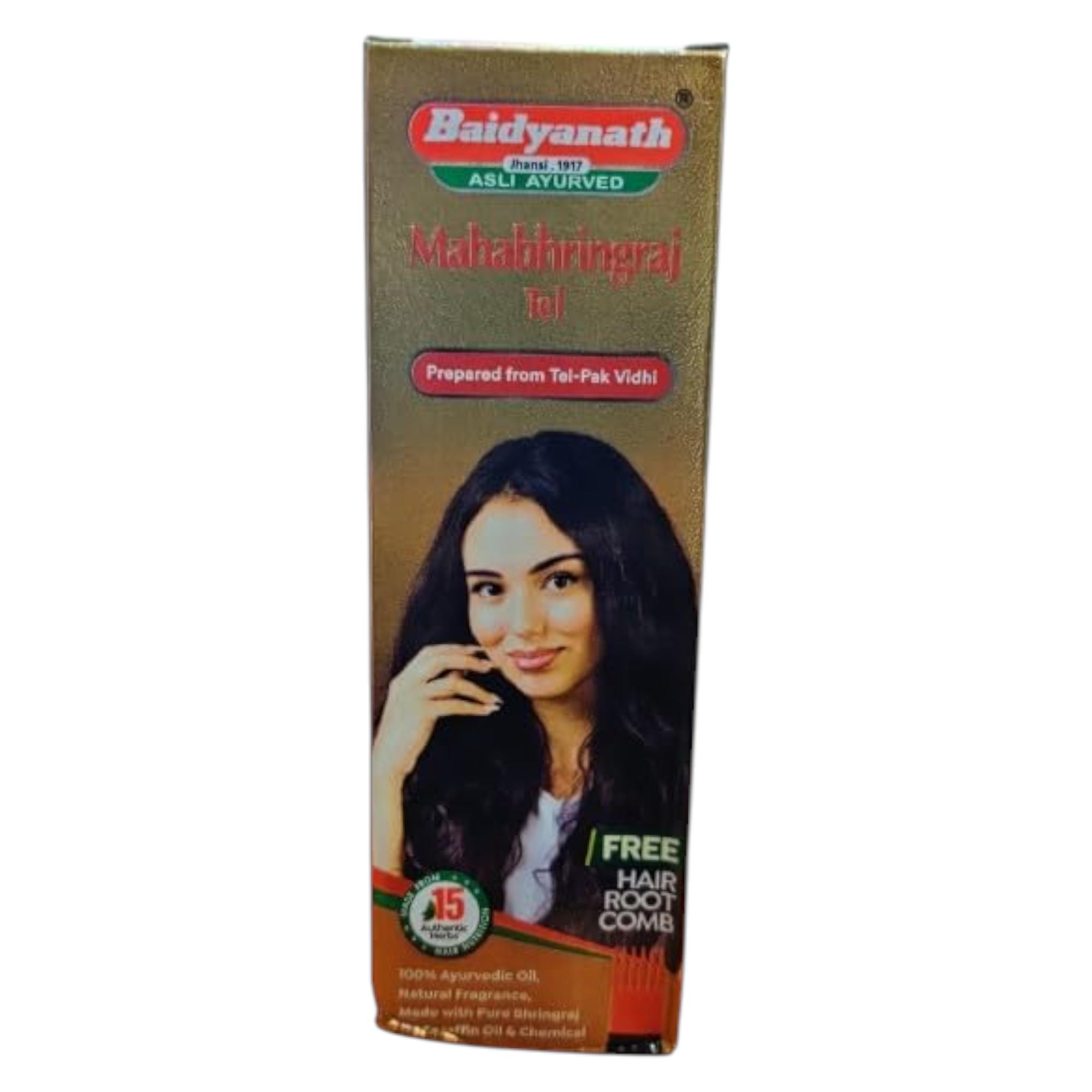 

Baidyanath Asli Ayurved Jhansi Maha Bhringraj Hair Oil 200 ml Pack With Free Root Comb For Healthy Hair Growth