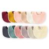 1pc Solid Colour Cotton Gauze Baby Bibs Ruffle Lace Infant Newborn Feeding Burp Cloth Saliva Towel Adjustable Bandana Drool Bibs
