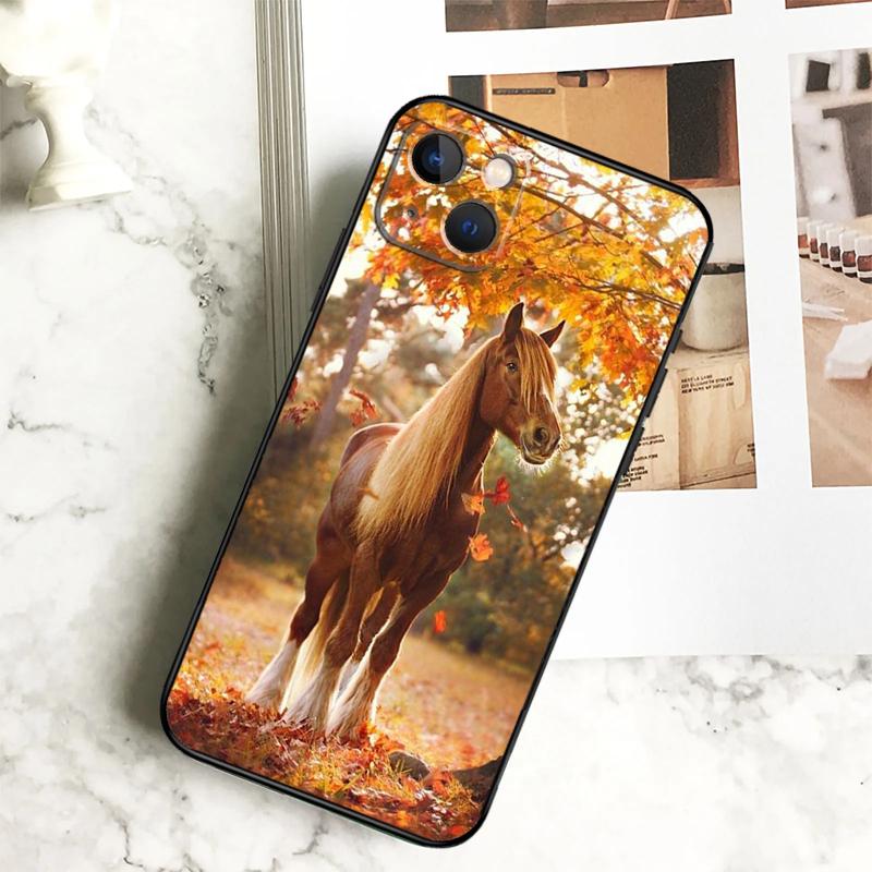 Horse Animal Phone Case For iPhone 15 16 14 Plus 13 12 Mini 11 Pro Max X XR XS Max 7 8 Back Cover