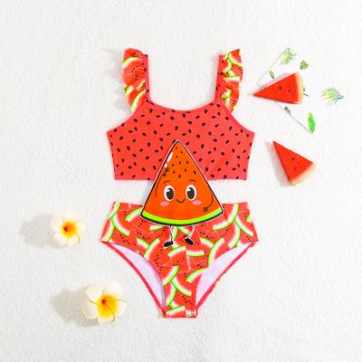 Children's Cute Fashion One Piece  Print Swimsuit Girls  Bathing Suit Toddlers' Bikini Swimwear Kids  Spring Monokini Swimming Suit