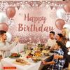2D Rose Gold Confetti Happy Birthday Backdrop for Girls & Women Party