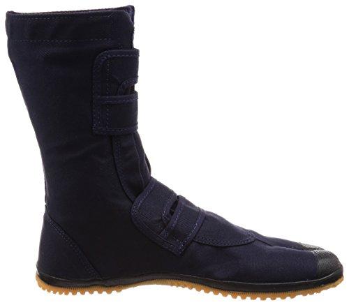 Nissin Rubber Men's Long Work Boots for Self-Gardening, Split Toe, Velcro Closure, No Toe Cap, Navy, Size 26.5 cm
