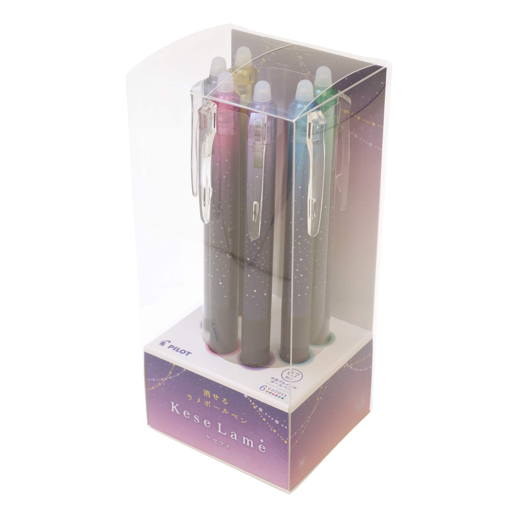 

Шариковая ручка Pilot KeseLame Glitter, набор из 6 цветов, LKKB-138F-6C