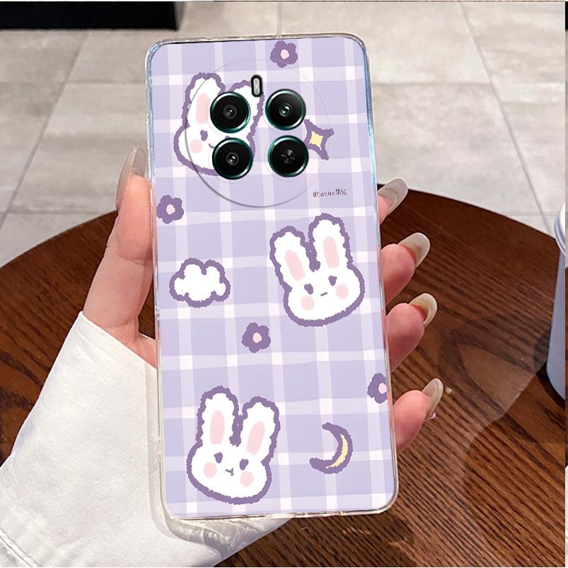 For Realme 12 4G Case RMX3871 Luxury Cute Love Rabbit Cartoon Funny Clear TPU Soft Silicone Back Cover For Realme12 4G Cases