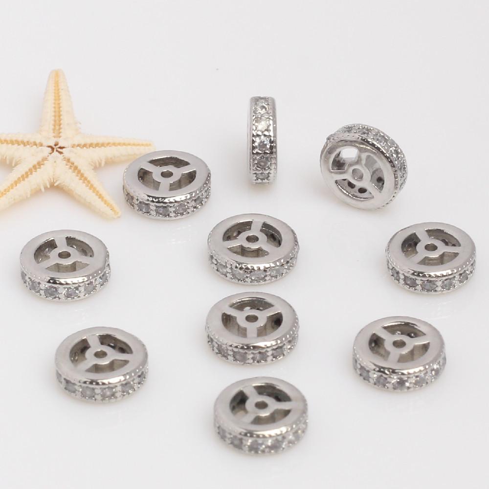 18k Gold-Plated Rhinestone Spacer Beads for DIY Jewelry Making