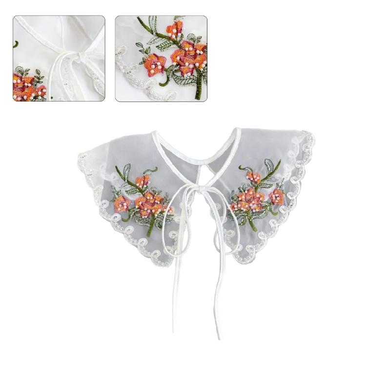 Elegant Detachable False Collar Embroidery Flower Petal Female Sweater Shirt Sewing False Collar Sweater Dress Supply