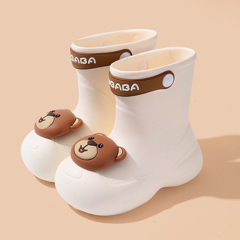 

Children s Rain Boots Kids Mid-Calf Rain Boots Boys and Girls Cute Cartoon Waterproof Non-Slip Soft Sole Kindergarten Baby Water Shoes 200(Inner Length20cm)