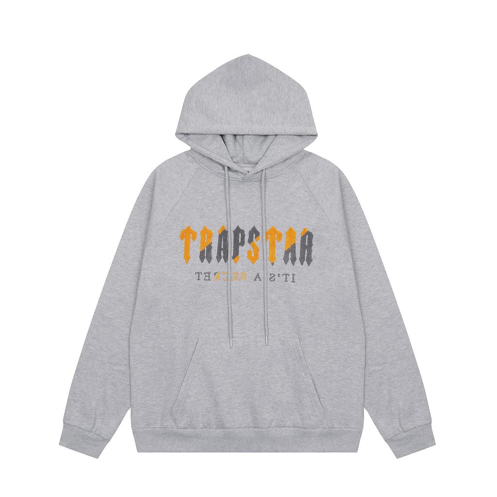 Trapstar Trendy Embroidered Hoodie Set: Unisex High Street Style with Plus Velvet Lining.
