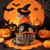 Yangyizhi 1 Set Pet Halloween Costume, Cat Wizard Hat And Cape, Cute Pumpkin Print Apparel for Small Dogs Cats Festive Party Wear