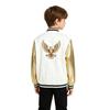 Unisex Metallic Eagle Print Back Bomber Jacket Long Sleeve Color Blocking Outerwear for Kids Dance Street Style