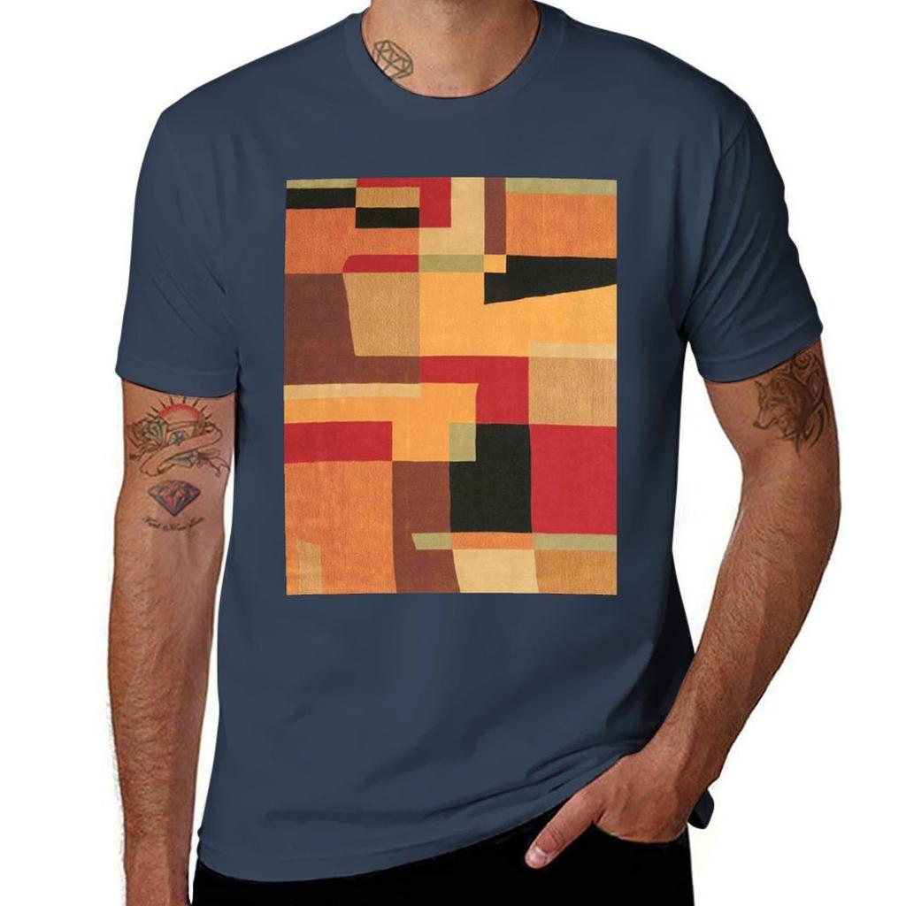 Abstract Contemporary Blocks Modern Geometric Tshirt Stylish Print Short Sleeve Tee