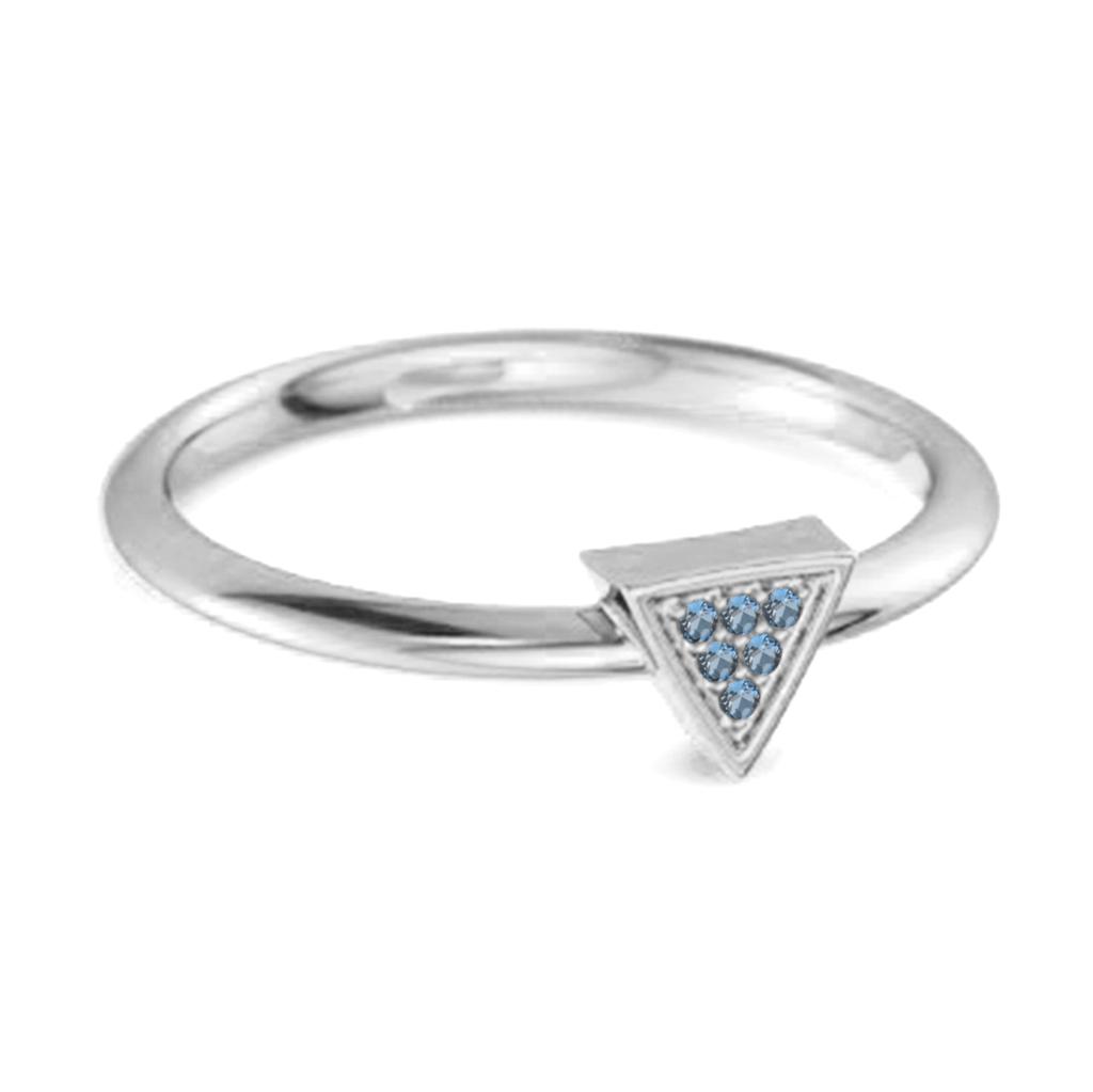 London Blue Topaz Minimalist Geometric Ring - 925  Sterling Silver
