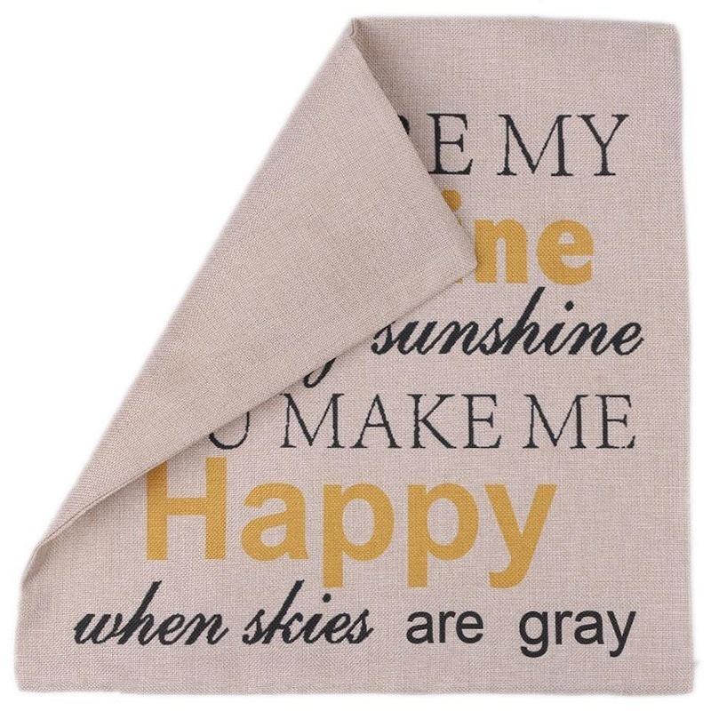 New You Are My Sunshine &Cotton Linen Leaning Cushion Throw Pillow Covers Pillowslip Case