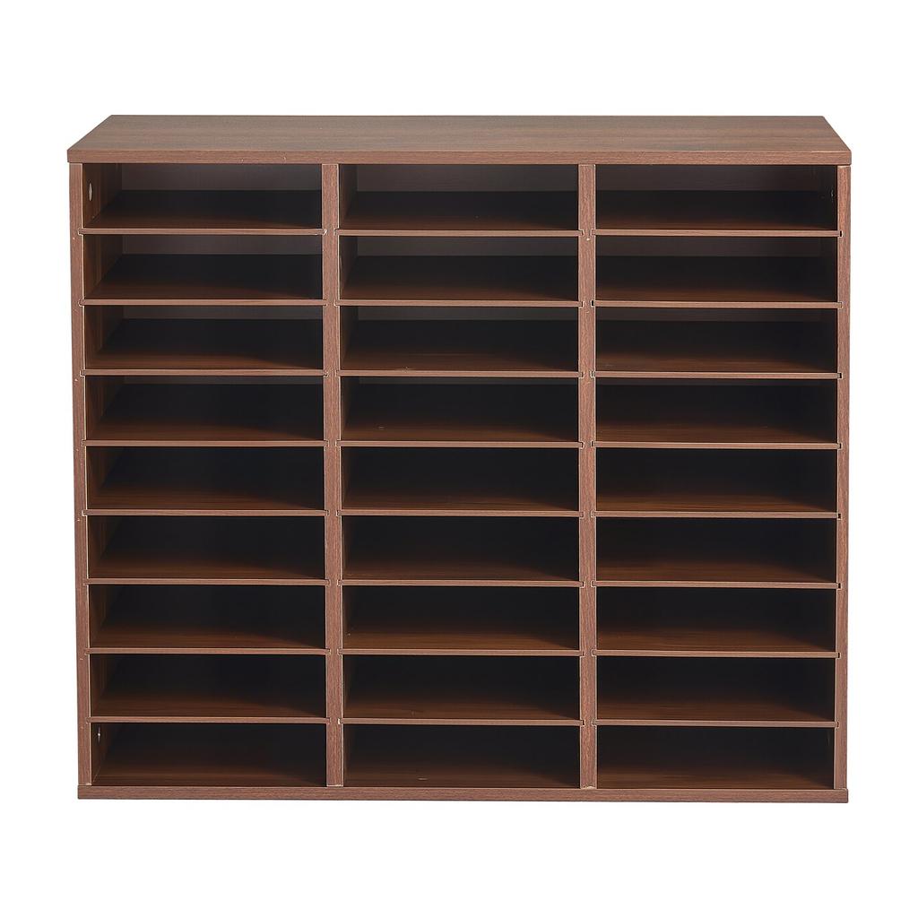 VEVOR Wood Literature Organizer 27 Compartments Office Mailboxes Brown, Countertop Literature Sorter for Files Documents Papers