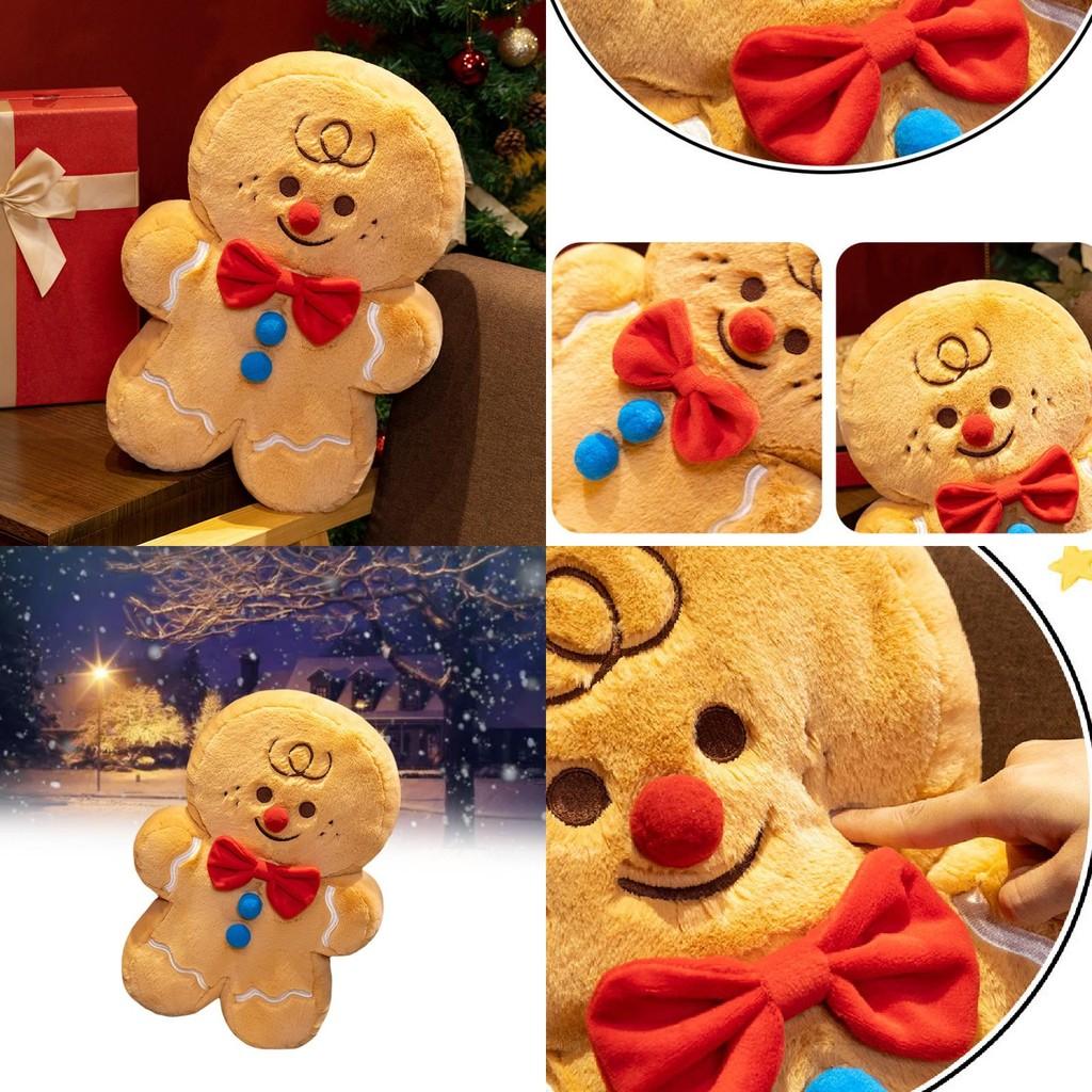 Adorable Gingerbread Man Plush Toy Soft Cuddly Doll Cartoon Character For Girls
