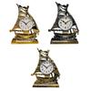 AEE2-Clock Alarm Sailboat Table Vintage Retro Model Ornament Nautical Desk Clocks Boat Figure Silent Bedside