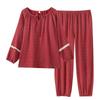 Pure cotton pajamas women's autumn new red polka dot natal wedding Japanese cotton loungewear set