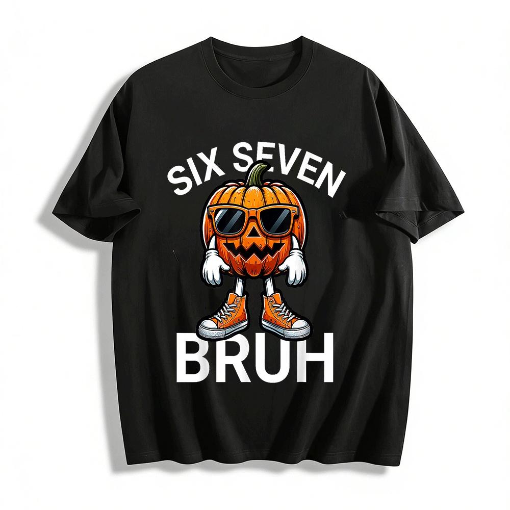 

Halloween Cool Pumpkin Graphic Casual Tee For Men Women Pure cotton T-shirt XXS