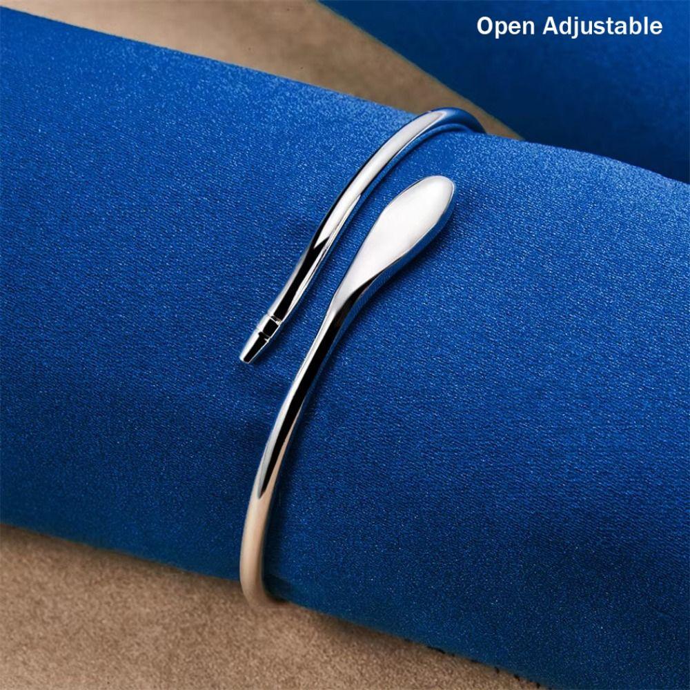 Open Adjustable Snake Bracelet Silver Color Charm Bracelet Fashion Open Bangle  Fashion Accessories