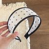 Soft Fabric Hair Hoop Polka Dot Pattern Wide Headband Comfortable Mesh Headband  Travel Use