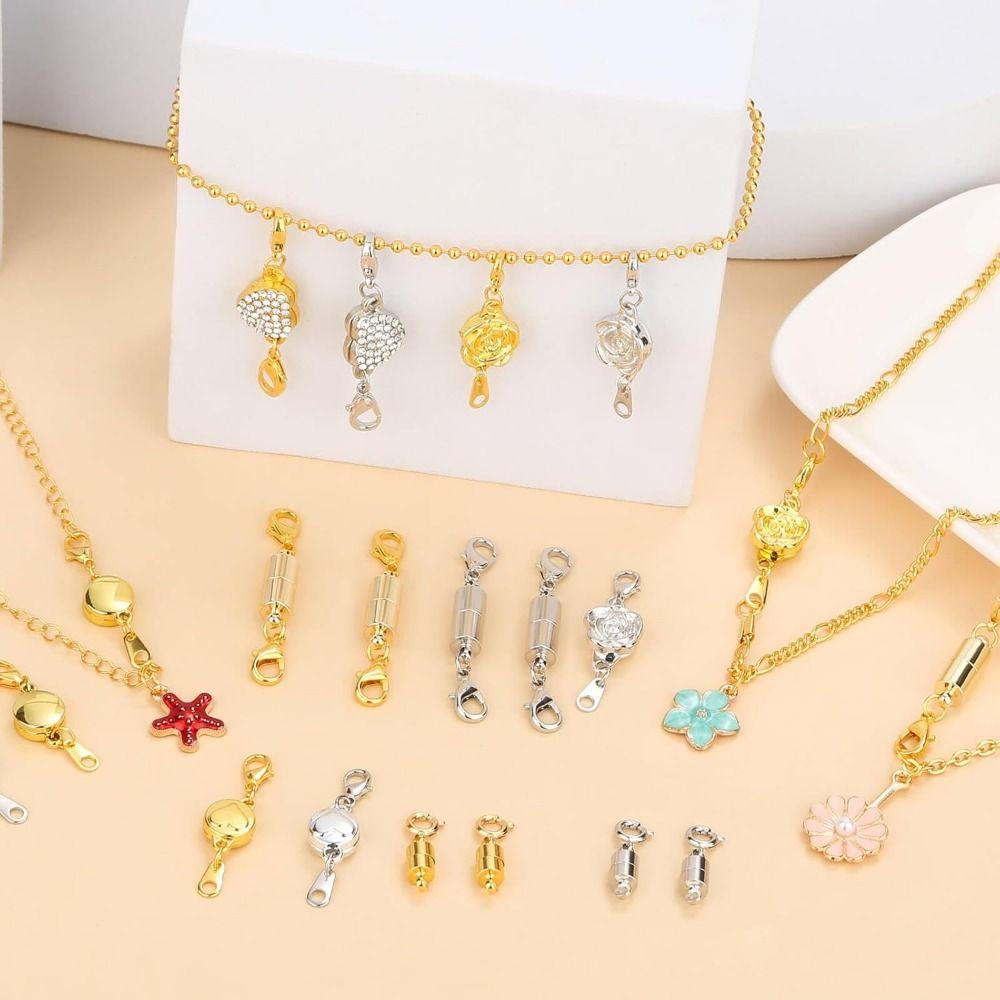12 stuks Goud/Zilver Magnetische Armband Verlengstuk Kreeftsluitingen Ketting Accessoires