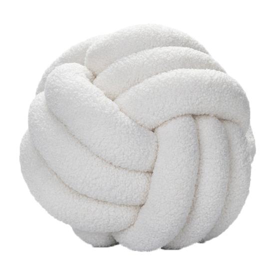 Pillow Manual Braided Knot Round Ball Shape Sherpa Elastic Sleeping Companion Sofa Couch Decoration Throw Pillow Photography Cushion