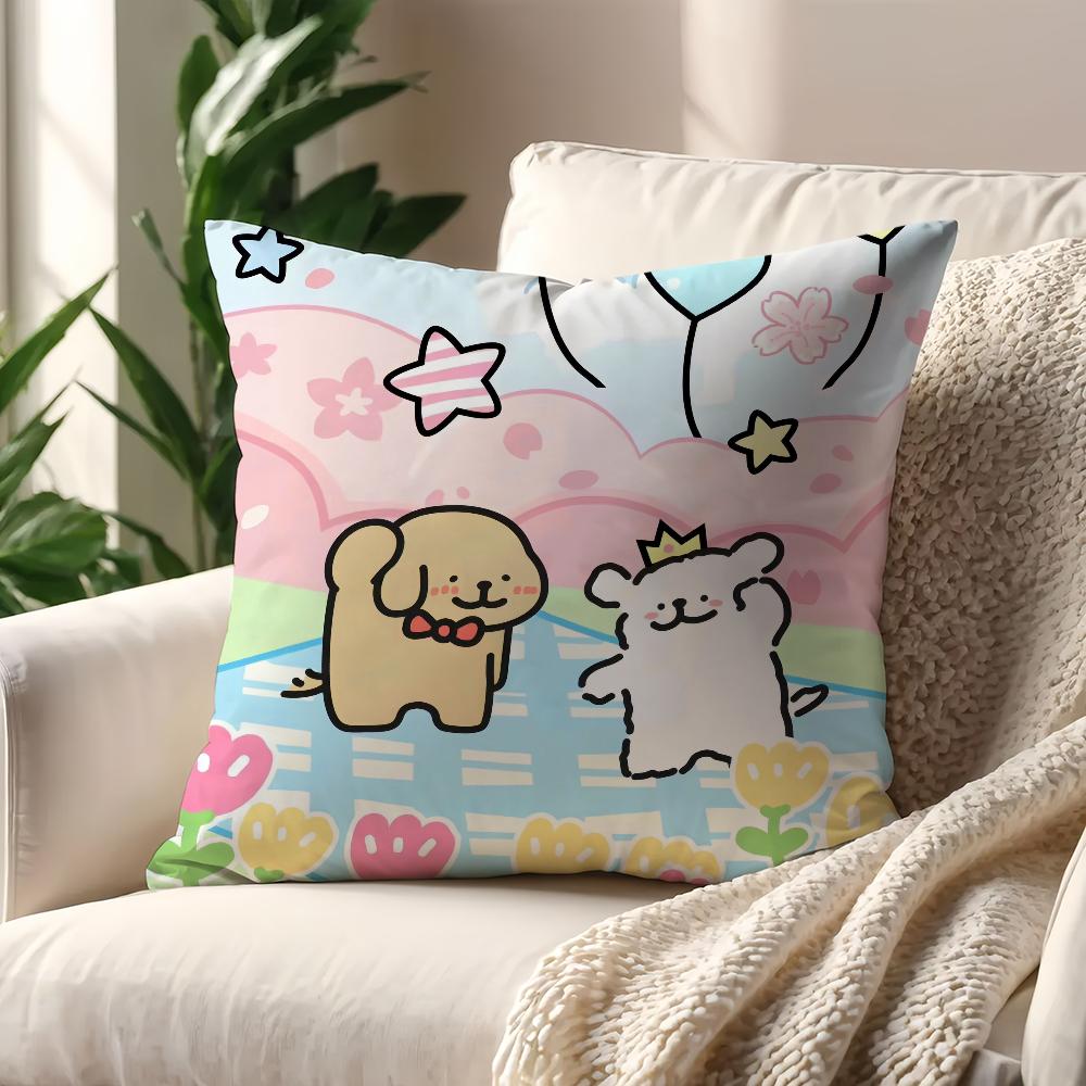 

Cartoon dog M-Maltese puppy cute cushion cover Pillow Cover Decoration Room Home Sofa living Office Car Nordic Simplicity 12x12Inch