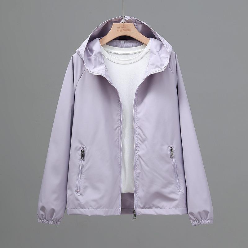 New Women's Windproof and Waterproof Jacket Casual Hooded Top Loose Trench Coat Jacket Jacket