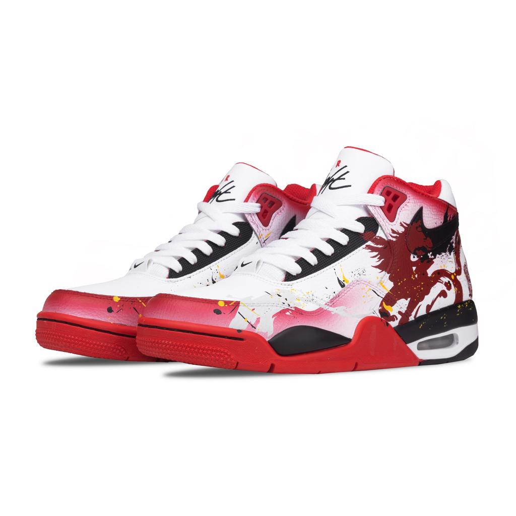 Nike Flight Legacy Cushioning Slip Resistant Abrasion Resistant Rebound Mid top Vintage Basketball Shoes Unisex BQ4212-100(Team767-)