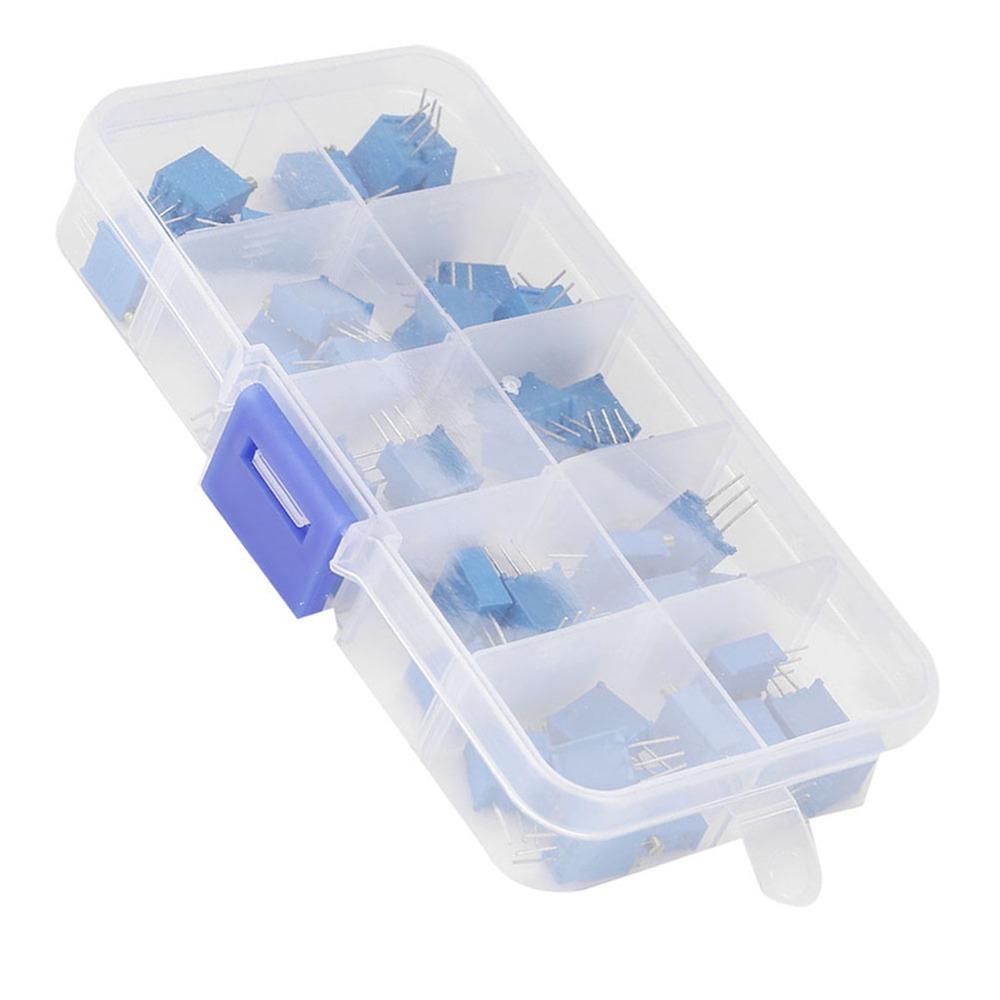 50PCS Blue Trimmer Pot 3296W Electronic Component Adjustable Variable Resistor  Circuit Adjustments