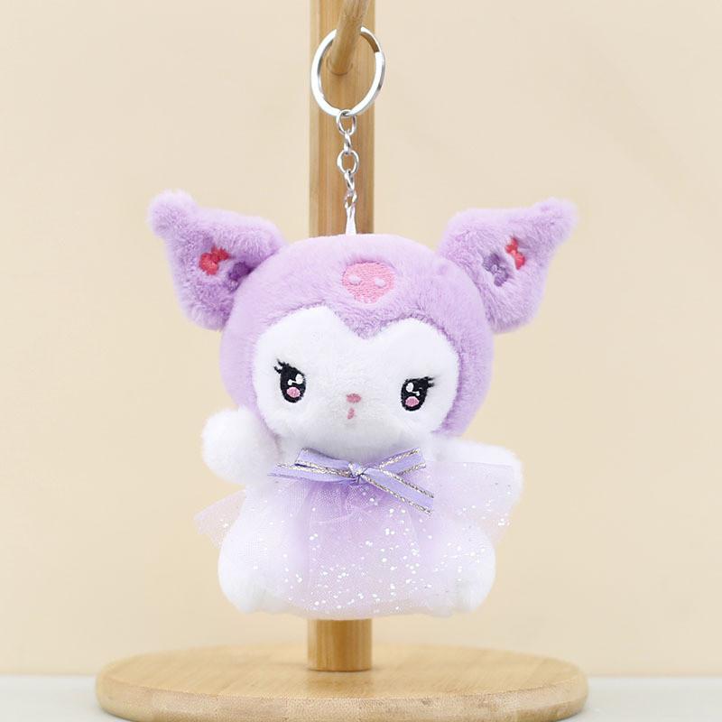 Adorable Plush Keychain With Tulle Skirt Kuromi Melody Stuffed Animal Charm For Bags