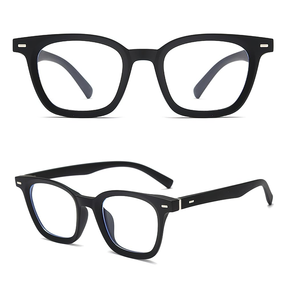 [FEISEDY] Men's Eyeglasses, Blue Light Blocking, Non-Prescription, Ultra-Lightweight Frame, PC Glasses, UV Protection, Wellington Style, Unisex, B1127