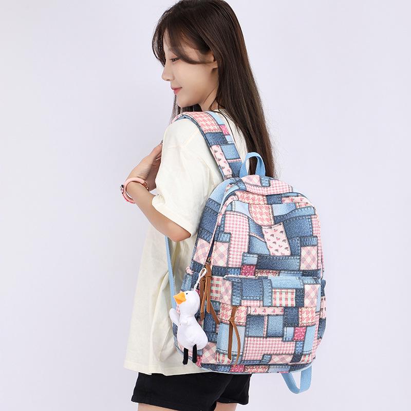 Women's Retro Plaid Large Capacity School Backpack - Japanese College Style