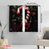 2 Stück, 2D-Flachdruck Beliebte Vorhangpaneele Weihnachts-Zuckerstange Tannenzapfen Schleife (2) 100% Polyester (ohne Stange) Urlaub für