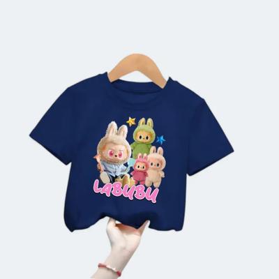 New Labubu Children's T-shirt with Various LABUBU Ugly and Cute Patterns for Girls Round Neck Short Sleeve Casual Versatile Clothing