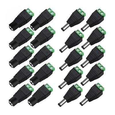 10 PAARE 12 V DC Stromanschluss Männlich Weiblich 5,5 mm x 2,1 mm Männlich Weiblich Stromanschlussadapter für LED-Streifen CCTV-Sicherheitskamerakabel
