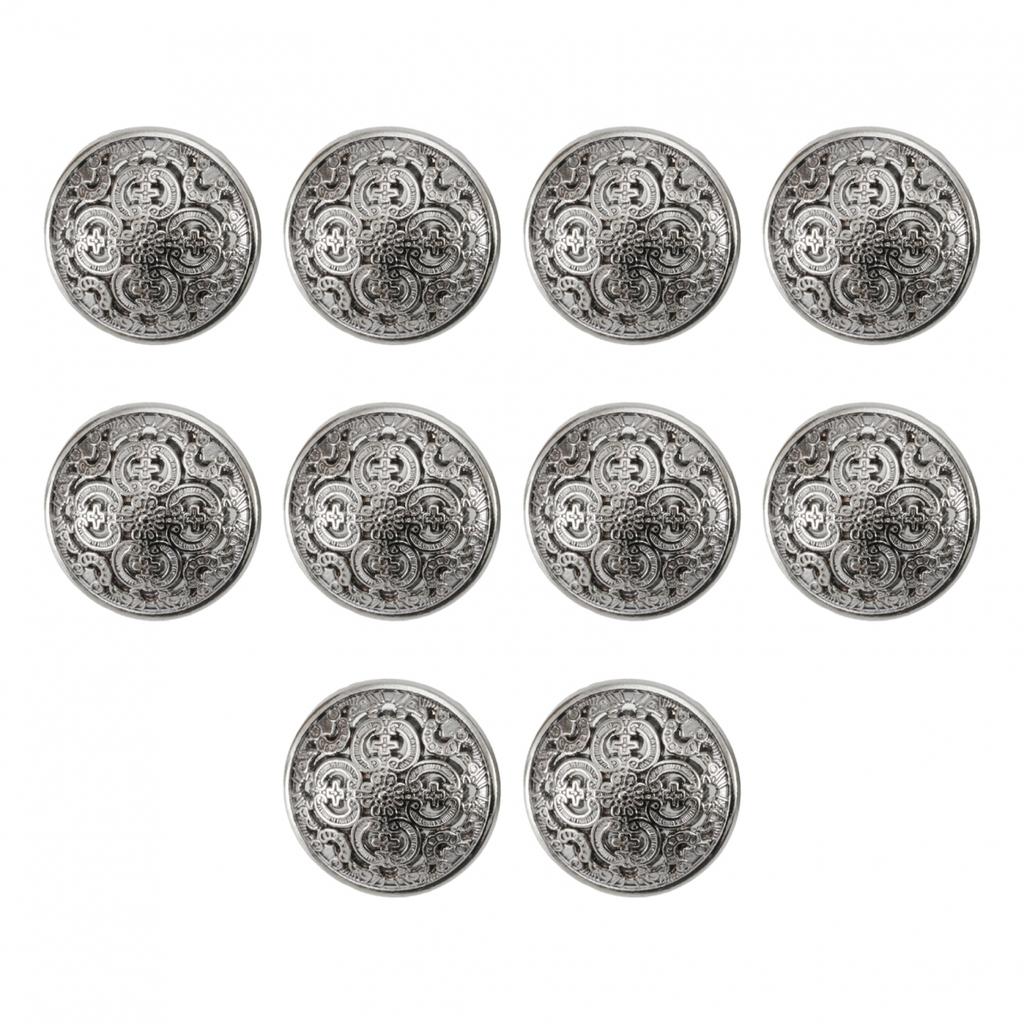 For Jacket Suits Buttons Hollow Carved Sewing Round Metal